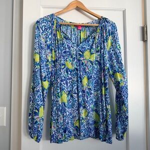 Lilly Pulitzer Willa top, Zest For Life, size Large